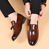 Style Dress Shoes for Men Brand New Business Casual Shoes Slip on Leather Shoes Plus Size for Men Wedding Party Shoes