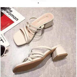 Women's Slippers and Ladies Sandals Outside Open Toe with Heel Shoes Roman Slides Casual Non Slip New Style  Trend Luxury 39