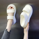 Woman Slippers Soft Slides Black Sabot on Beach Shoes for Women Height Sandals Korea Style Natural Skin Vip High Quality Sale 39
