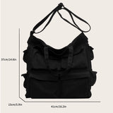 Canvas Women's Bag Trend Messenger Bag Y2K Shoulder Cross Bag Eco Bag Shopper Korean Satchel Murse Multiple Pockets Tote Handbag