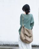 Harajuku Style Cotton Linen Atrist Retro Bag Large Capacity One Shoulder Causal Best Matched Bag Vintage Messenger