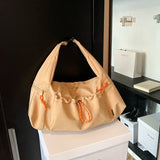 Nylon Large Capacity High Quality Shoulder Bag Solid Color Zipper Simple Casual Handbag Soft Versatile Commuting Tote Bag