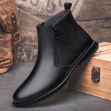 Hot Selling Men's Genuine Leather Boots Europe America Simple Ankle Boots New Winter Men's Business Boots Warm Plush Style