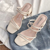 Women High Heel Sandals Summer Casual Female Shoes Woman Square Heel Open Toe Ankle Strap Ladies Sandalias Wedge Shoe New