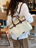 Harajuku Beige Backpack Women Vintage Zipper Chic Handle Casual Crossbody Bags Female Retro Large Capacity The Tote Bag