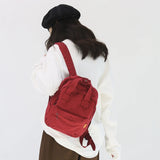 Y2K Bags For Women Soild Canvas Backpacks Shoulders Bag Female Travel Knapsack Korean Packbag Vintage Rucksack Book Mochila