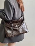 Vintage Maillard Women's Shoulder Bags Large Capacity Ladies Crossbody Bag Fashion PU Leather Female Tote Handbags Underarm Bag