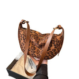 Casual PU High Capacity Sewing Thread Leopard Print Women's Shoulder Bags High Quality Versatile Women's Crossbody Bags