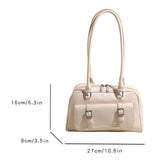 Y2k Red Handbag Purse for Women Girls Aesthetic Japanese Shoulder Bag Faux Leather Tote Bag PU Underarm Top Handle Clutch Bag