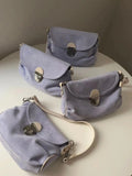 Vintage Purple Women's Faux Suede Handbags Retro Ladies Small Shoulder Crossbody Bags Simple Female Underarm Bag Tote Purse