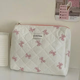 Korean Bow Print Women Makeup Bag Large Capacity Small Large Cosmetic Case for Travel Toiletries Cosmetics Storage Bags Case