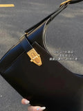 New Women's Fashion Handbags Retro Solid Color PU Leather Shoulder Underarm Bag Casual Women Hobos Handbags