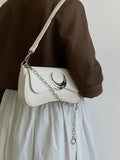 Elegant Women's Luxury Design Underarm Bag Fashion Chains Ladies Shoulder Crossbody Bags Moon Feamle Handbags Casual Purse