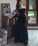 Vintage Luxury Black Long Dress Women Sexy Spaghetti Straps Wedding Evening Party Robe Summer Ladies Runway Bridesmaid Clothes