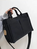 Canvas Bag Women's New Large Capacity Multi functional Handheld Tote Bag Crossbody Bag