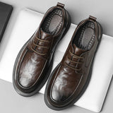 Fashion New Men's Business Dress Shoes Lace Up Work Shoes Men's Genuine Leather Shoes Park Walking Shoes Free Delivery