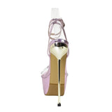 PVC Transparent Crystal Woman Sandals Summer Buckle Strap Thin High Heels Shoes Sexy Nightclub Prom Zapatos De Mujer