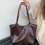 Pu Leather Tote Bags Women Large Capacity Shoulder Bags Fashion Simple Ladies Commuter Underarm Bag Solid Color Female Handbags