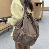 Vintage Backpack for Women Preppy Style Canvas Women Rucksack Zipper Casual Medium-Capacity European-American Style Female Bag