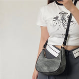 Fashion Design Women's Hobos Shoulder Bags Half Moon Ladies Underarm Bag Clutch Purse Handbags Female Crescent Messenger Bag