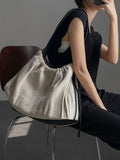 Linen Retro Contrast Light Crossbody Bag Folding Large Capacity Shoulder Bag