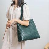 High quality PU leather women's tote bag  new zipper sewing thread large capacity fashionable and simple women's shoulderbag