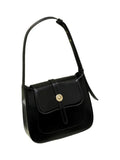 New PU Black Shoulder Bag Zipper Buckle Adjustable Shoulder Strap Women's Underarm Bag Business Commuter Elegant Handbag