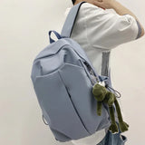 Fashion Solid Color Women Backpack Female Pleated Waterproof Nylon Travel Bag Men Big Laptop Backpacks Unisex Schoolbag