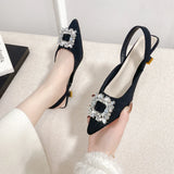 2024 spring stiletto toe drag Korean version sexy party sandals women's shoes rhinestone fashion summer sandals