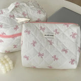 Korean Bow Print Women Makeup Bag Large Capacity Small Large Cosmetic Case for Travel Toiletries Cosmetics Storage Bags Case