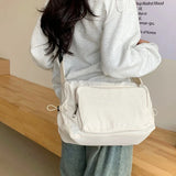 Nylon Solid Colors Hot Selling Crossbody Bag Zipper Trendy Fashion Shoulder Bag Soft Simple Large Capacity Handbag