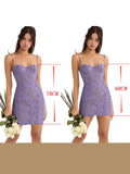 Women Summer Dress New Arrivals Purple Bodycon Birthday Party Dress Lace Vintage Dress Evening Club Dress