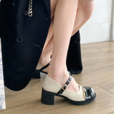 Women's Summer Footwear Black Shoes for Woman High Heels Chunky Japanese Style Lolita Gothic Pumps Block Heel on Heeled Y2k