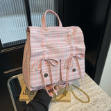 Hot Selling High-quality Drawstring Pleated Chain PU Women's Backpack  New Fashion Trend Buckle Zipper