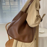 Korean vintage Large Capacity Shoulder Bags for Women Fashion PU Leather Handbag and purses female Messenger Bag Lady big Tote