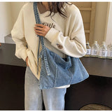 Denim Messenger Bag for Women Fashion Shoulder Bags Chic Hobo Bag Casual Crossbody Bag Outdoor Travel Tote Bag Women's Bag