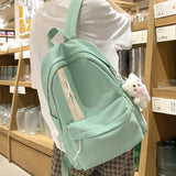 New Simple Design Solid Color Woman Backpack Teenager Student School Bag For Teenage Girls Boys Man Book Rucksack
