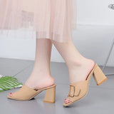 White Heeled Open Toe House Slides Rubber Summer Home Shoes Indoor Women's Slippers and Ladies Sandals Comfortable Elegan B