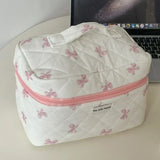 Korean Bow Print Women Makeup Bag Large Capacity Small Large Cosmetic Case for Travel Toiletries Cosmetics Storage Bags Case