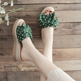 Sandals Wedge Heel Shoes for Women White Woman Slippers Outside Slides with Bow Summer Sale Casual Non Slip Vip Waterproof