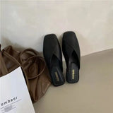 Mules Shoes Women Designer Summer New Ladies Slippers and Sandals Leather Fashion Mirror Luxury Home Indoor House Low Flat