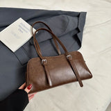 LEFTSIDE Design Small PU Leather Shoulder Bag Lady Handbags and Purses Women 2024 Y2K Korean Fashion Solid Color Tote Bag