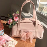 Sweet Cool Pink Shoulder Bags Purse Women Hot Girls Bow Chic Y2k Handbag Female Large Capacity Messenger Bag Aesthetic