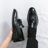 Men' shigh quality Brown leather shoes  Leisure Gentleman Comfortable Men's Lefu Shoes Lightweight and Comfortable  fashion