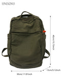 Canvas Women Backpack Large Capacity Travel Backpack Vintage Green Aesthetic Backpacks for Students Unisex Book Bag