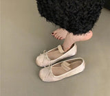 Women Flat Shoes Fashion Shallow Elastic Band Ladies Round Toe Shoes Soft Sole Flat Heel Dress Ballet Shoes