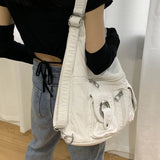 Fashion Women's Big Soft Leather Crossbody Bag Ladies Chain Handbags Y2K New In High-capacity Shoulder Side Bag