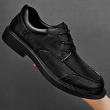 Fashion Classic Men's Genuine Leather Shoes Lace Up Office Business Shoes Commuter Men's Casual Shoes Banquet Suit Shoes