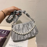 Pure Color Beauty Summer New Pleated Cloud Sleeve Bag High-end Light Luxury Women's Crossbody Bag