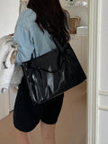 Large bag for women new Korean style versatile simple large capacity tote bag shoulder handbag thickeneded soft leather bag